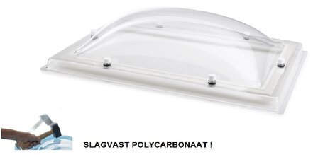 Domelite lichtkoepel polycarbonaat 3-wandig dagmaat 100x150cm