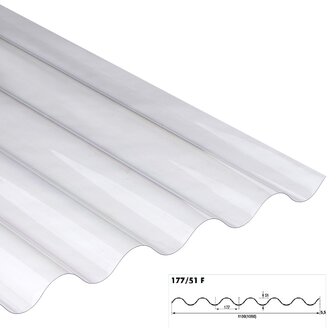 POLYCARBONAAT GOLFPLAAT 1-wandig F 177/51 lengte 244cm