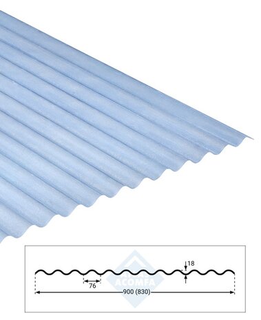 Golfplaat polyester lichtdoorlatend 76/18 122 x 90cm (lxb)