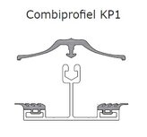 aluminium tussenprofiel + rubber voor polycarbonaat 16mm L=400cm aluminium tussenprofiel + rubber voor polycarbonaat 16mm L=400cm
