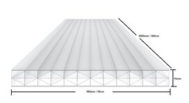 Polycarbonaat kanaalplaat 16mm breed 98cm lengte 500cm Polycarbonaat kanaalplaat 16mm breed 98cm lengte 500cm