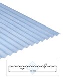 Golfplaat doorzichtig polyester 0.8mm 76/18 122 x 90cm (lxb) Golfplaat doorzichtig polyester 0.8mm 76/18 122 x 90cm (lxb)