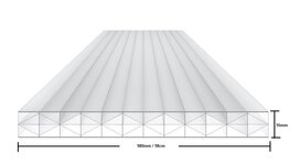 Polycarbonaat kanaalplaat TOP-X 16mm dik | 98x250cm (BxL) Polycarbonaat kanaalplaat TOP-X 16mm dik | 98x250cm (BxL)